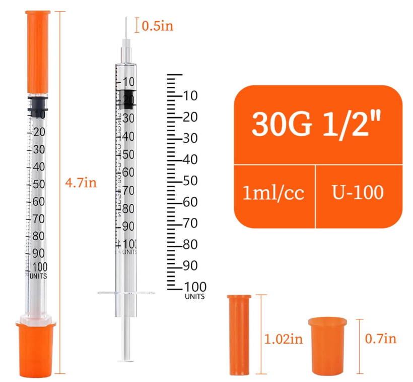 100 Pack 1ML Syringes