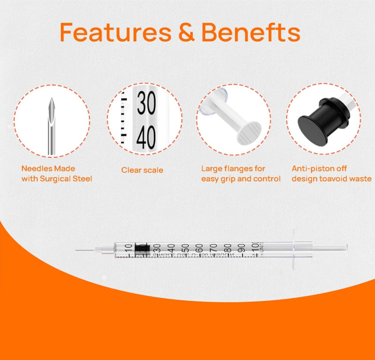 100 Pack 1ML Syringes