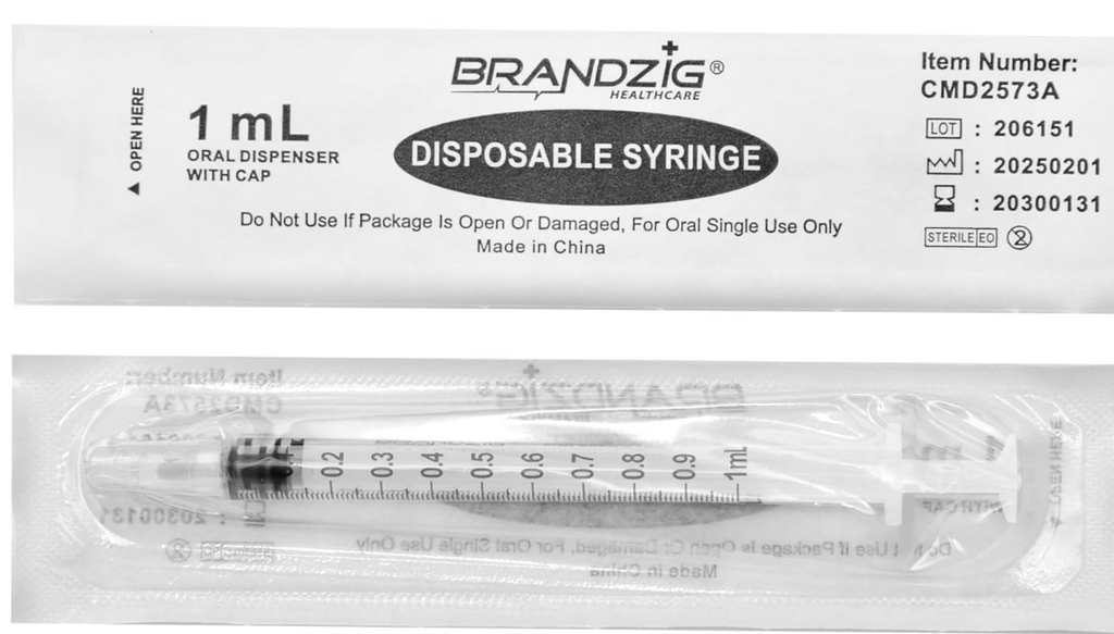 100 Pack 1ML Oral Syringe with Cap