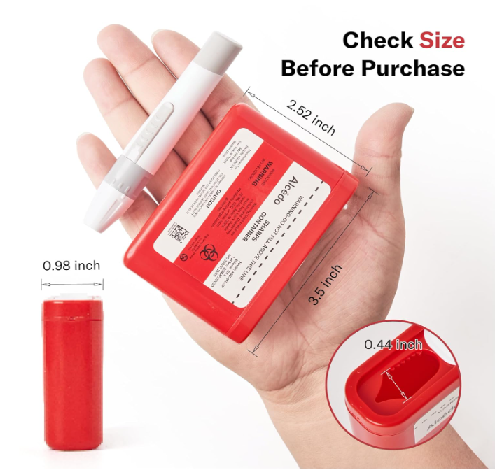 Alcedo Portable Sharps Container for Travel & Home Use (3-pack)