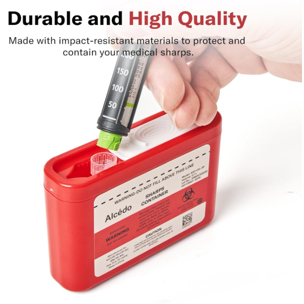 Alcedo Portable Sharps Container for Travel & Home Use (3-pack)