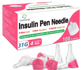 100 ct. Insulin Pen Needles 31G 4mm (5/32")