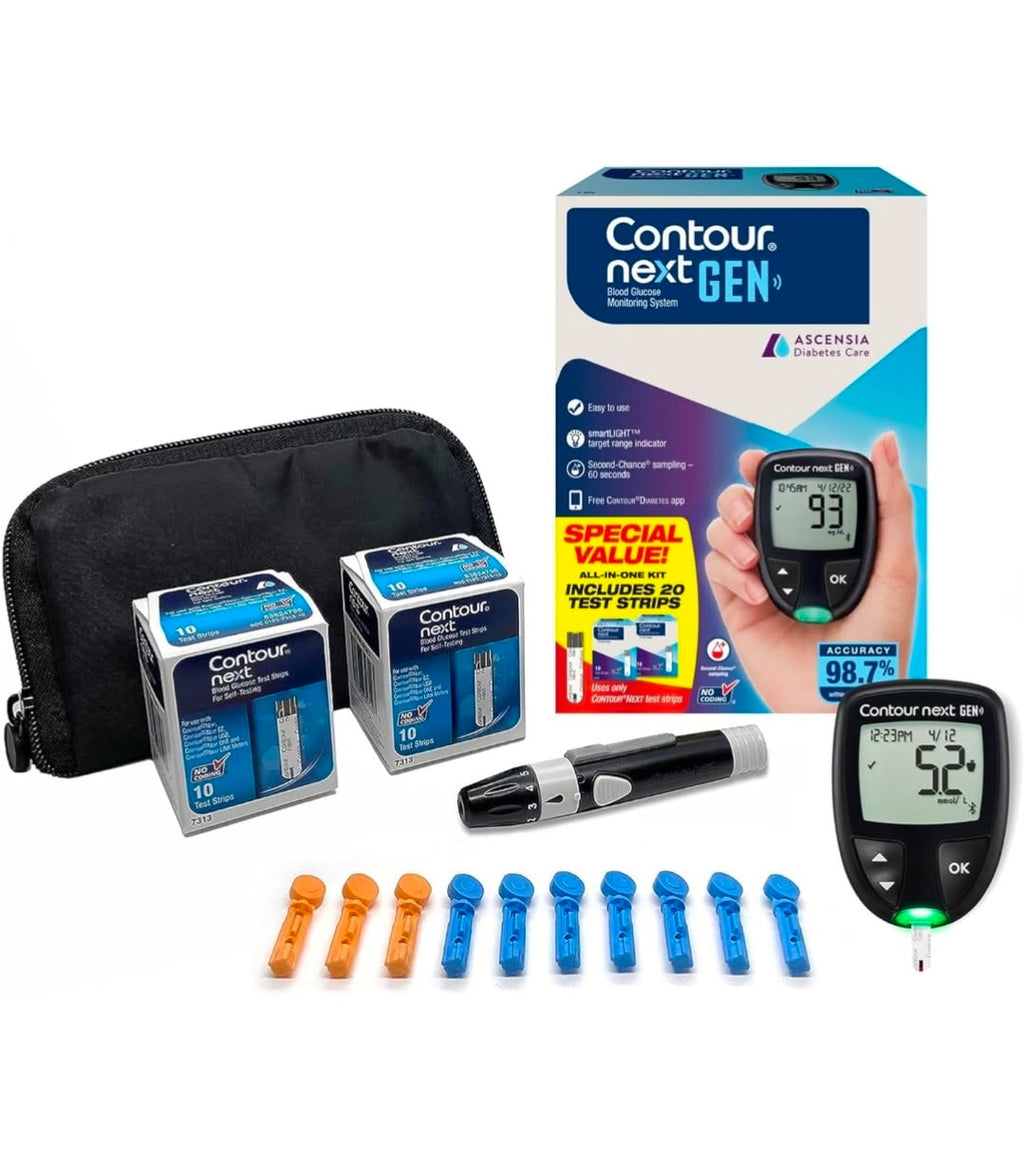 Ascensia Contour Next Gen Blood Glucose Monitor All-In-One Kit