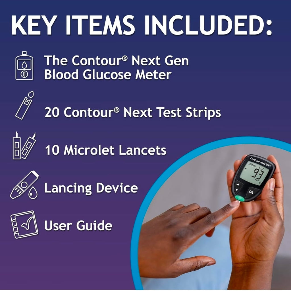 Ascensia Contour Next Gen Blood Glucose Monitor All-In-One Kit