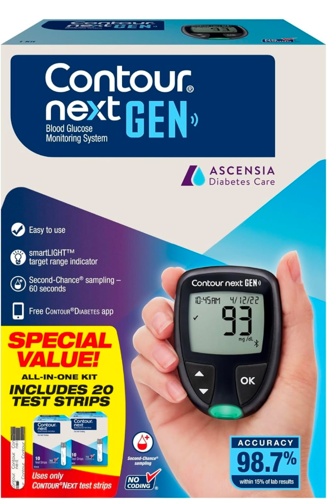 Ascensia Contour Next Gen Blood Glucose Monitor All-In-One Kit